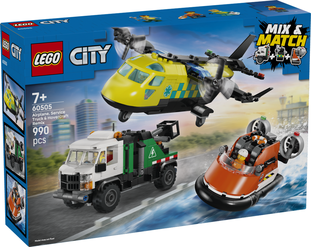 LEGO City Airplane, Service Truck & Hovercraft Remix | 60505